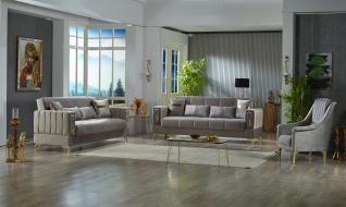 Salon 3+2 STAR Gris/Or