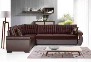 Salon d'angle 3A2 MARRON MILAS
