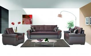 Salon Milas 3+2+1 marron MILAS